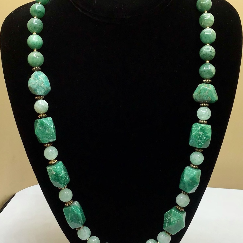 🌺RARE Vintage Amazonite & Aventurine Necklace